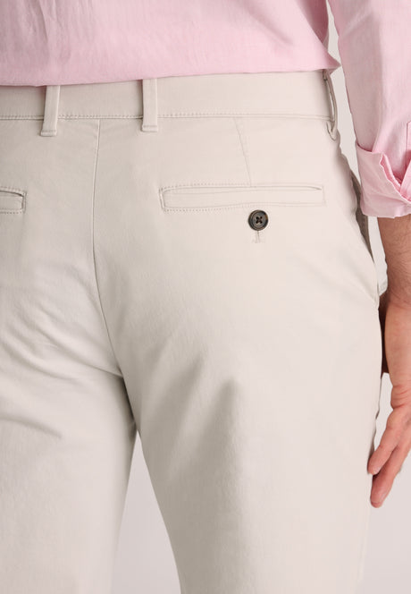 Tailored Fit Leo Stone Stretch Cotton Chinos - fabric