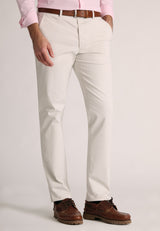 Tailored Fit Leo Stone Stretch Cotton Chinos - front