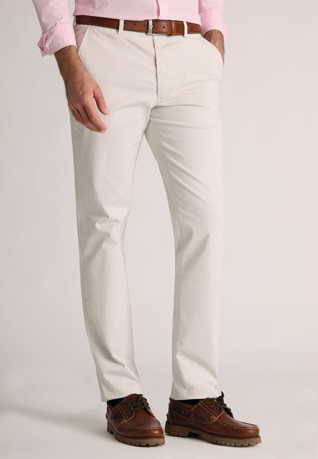 Tailored Fit Leo Stone Stretch Cotton Chinos - front