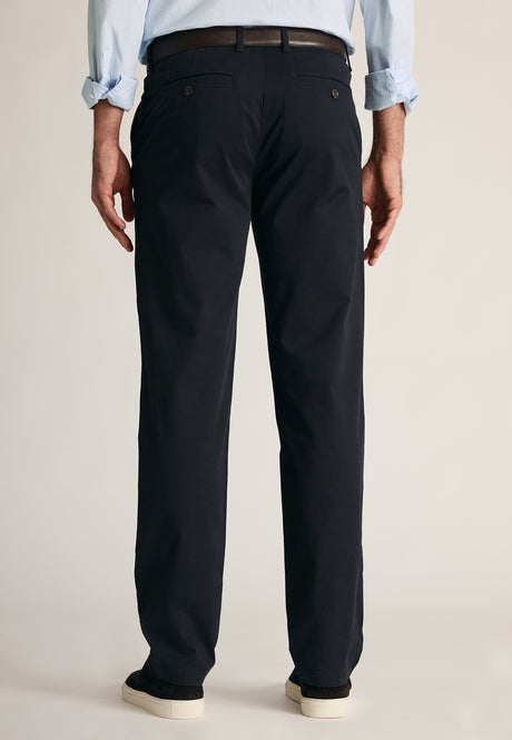 Tailored Fit Leo Midnight Stretch Cotton Chinos - detail