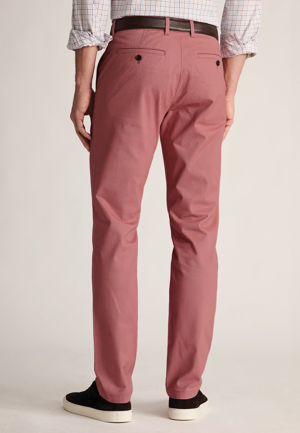 Tailored Fit Leo Rose Stretch Cotton Chinos - detail