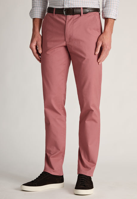 Tailored Fit Leo Rose Stretch Cotton Chinos - front