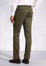 Tailored Fit Olney Olive Flannel Trousers