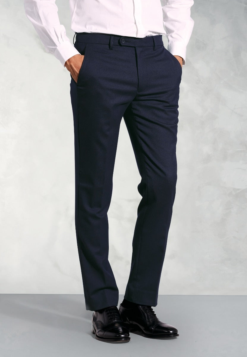 Tailored Fit Olney Navy Flannel Trousers
