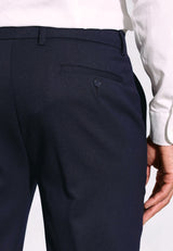 Tailored Fit Olney Navy Flannel Trousers