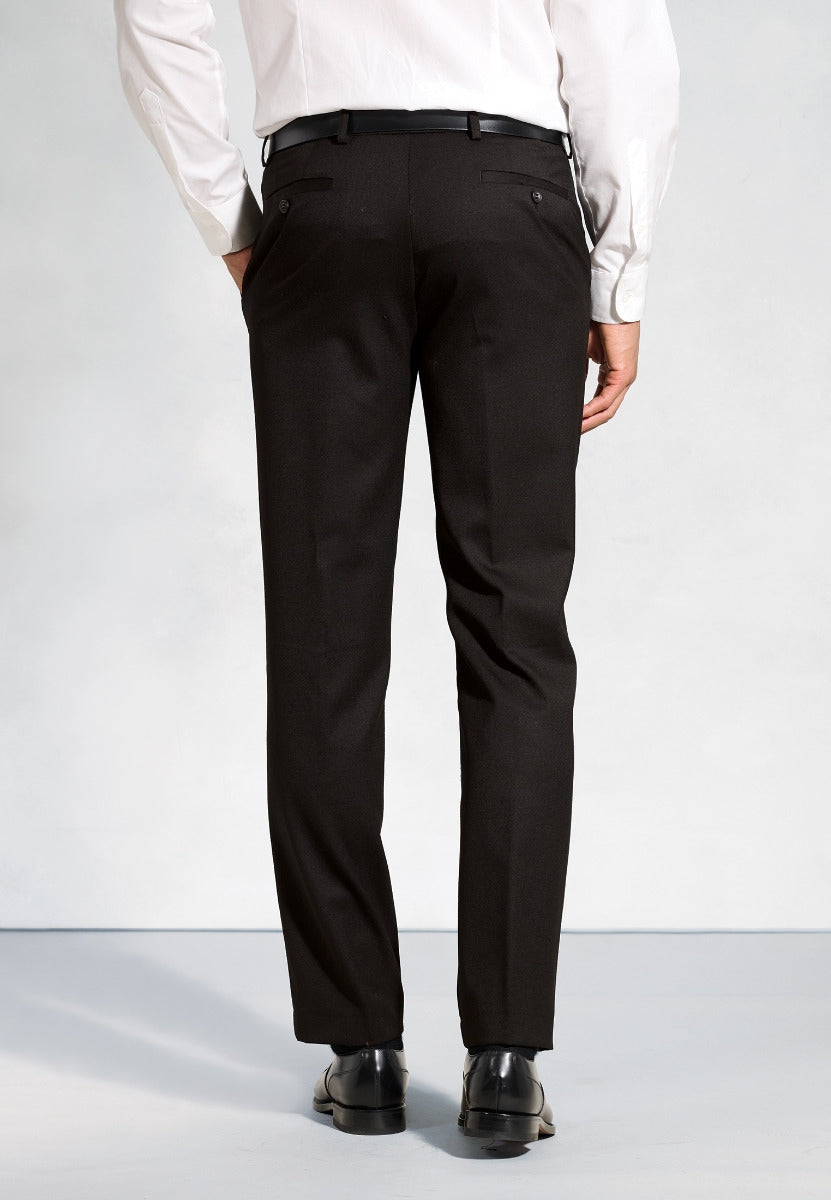 Regular Fit Olney Black Flannel Trousers