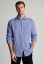 Regular Fit Blue Pure Linen Shirt