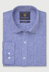 Regular Fit Blue Pure Linen Shirt