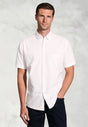 Regular Fit White Cotton Oxford Short Sleeve Shirt