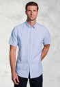 Regular Fit Sky Blue Cotton Oxford Short Sleeve Shirt
