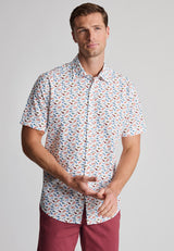 Regular Fit Multicoloured Fish Print Short Sleeve Shirt